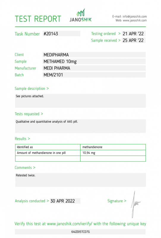 MEDTHAMED 10 (Dianabol)